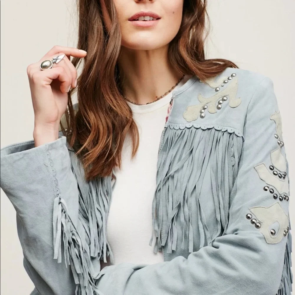 Free People For The Dreamers Leather Jacket - Picture 5 of 8